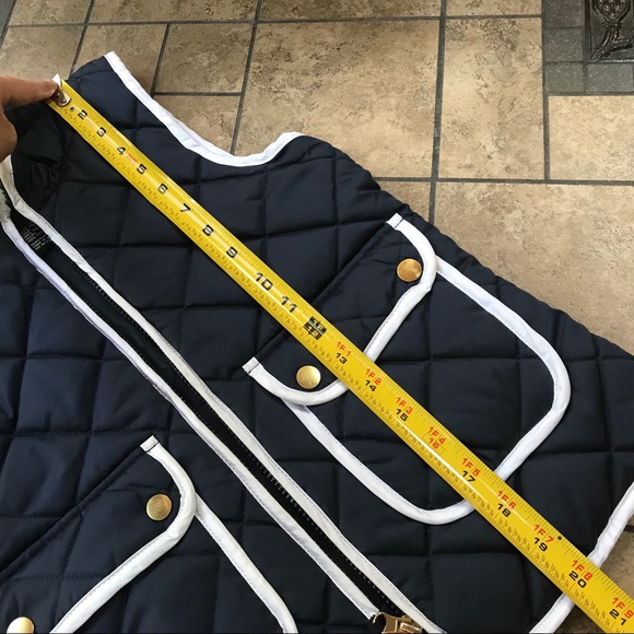 Me Jane Navy Blue Quilted Vest w/White Piping - Picture 7 of 9